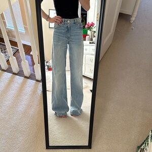 ZARA TRF HIGH RISE WIDE LEG JEANS